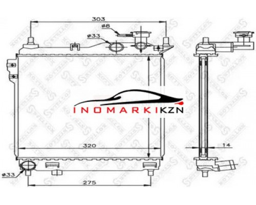 Купить Радиатор охлаждение двигателя STELLOX 1025312SX на Hyundai Getz I (2002–2005) в Казани
